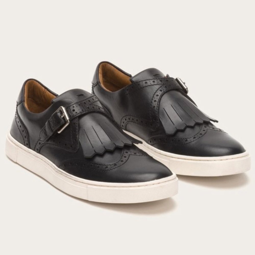 Frye Gemma Kiltie black leather sneakers sz 8M